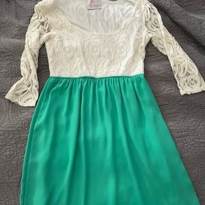 Boutique lace and green dress